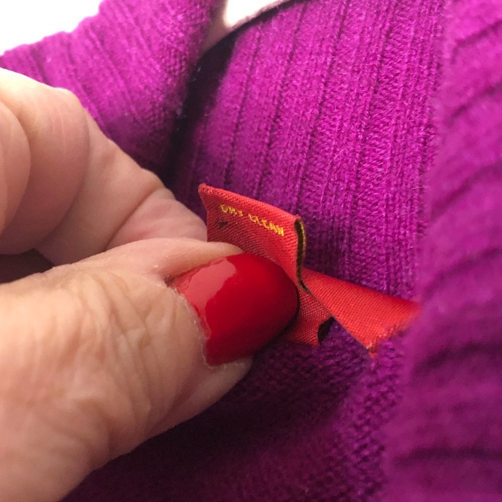 SAFFRON Women's Purple Cashmere Open Front Cardigan Sweater S - Picture 4 of 7